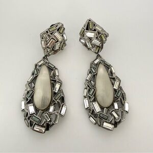 Alexis Bittar Lucite and Crystal drop non pierced ear clips  Retail 395$